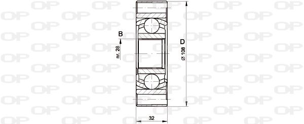 OPEN PARTS Шарнирный комплект, приводной вал CVJ5412.20